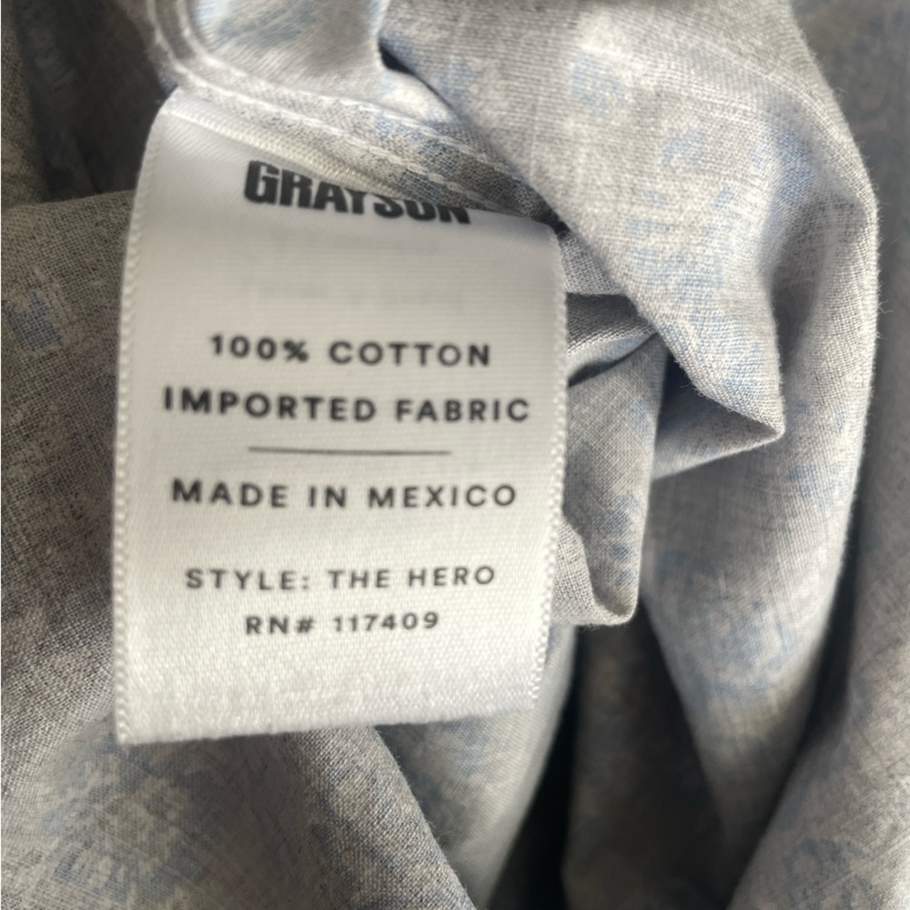 Frank & Eileen Grayson the Hero Blue Floral Button Up Cotton Shirt Size 4 - Picture 9 of 9